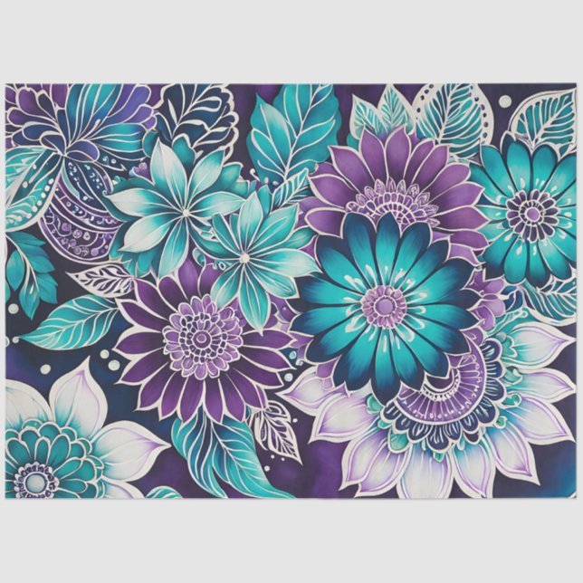 Farbiges Batik-Kunstpapier Seidenpapier (Vorderseite)