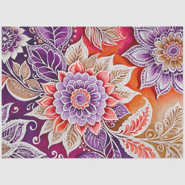 Farbiges Batik-Kunstpapier Seidenpapier (Vorderseite)