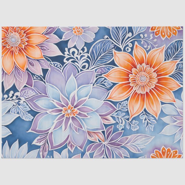 Farbiges Batik-Kunstpapier Seidenpapier (Vorderseite)