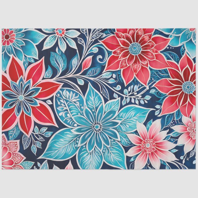 Farbiges Batik-Kunstpapier Seidenpapier (Vorderseite)