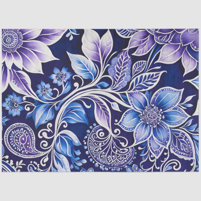 Farbiges Batik-Kunstpapier Seidenpapier (Vorderseite)