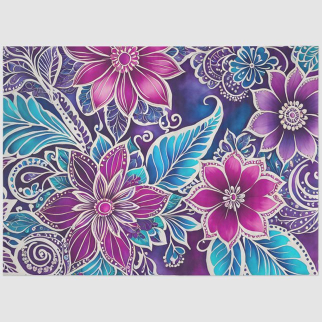 Farbiges Batik-Kunstpapier Seidenpapier (Vorderseite)