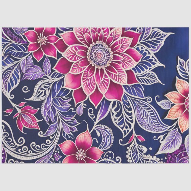 Farbiges Batik-Kunstpapier Seidenpapier (Vorderseite)