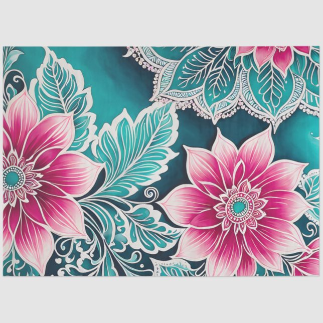 Farbiges Batik-Kunstpapier Seidenpapier (Vorderseite)