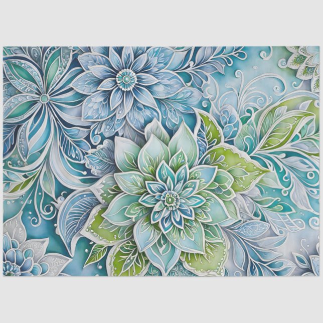 Farbiges Batik-Kunstpapier Seidenpapier (Vorderseite)