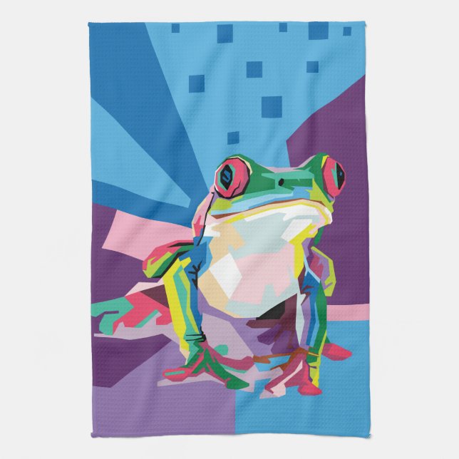 Farbiges Baum Frog Portrait Küchentuch (Vertikal)