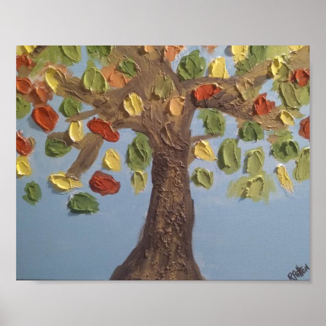 Farbiges Baumposter Poster (Vorne)