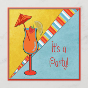 Farbiges Beachtime Besondere Anlass Party Einladung