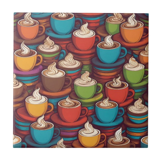 Farbiges Bechermuster Fliese (Vorderseite)