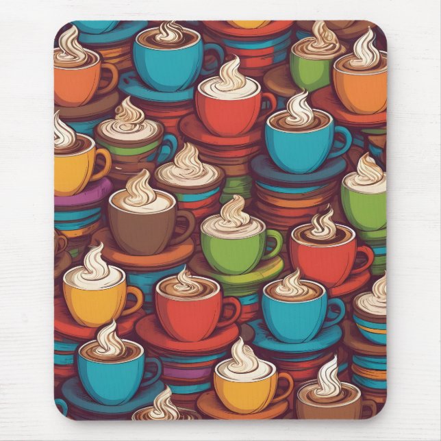 Farbiges Bechermuster Mousepad (Vorne)