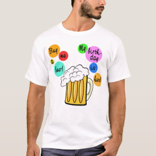Farbiges Bier sprudelt Geburtstags-T-Shirt T-Shirt