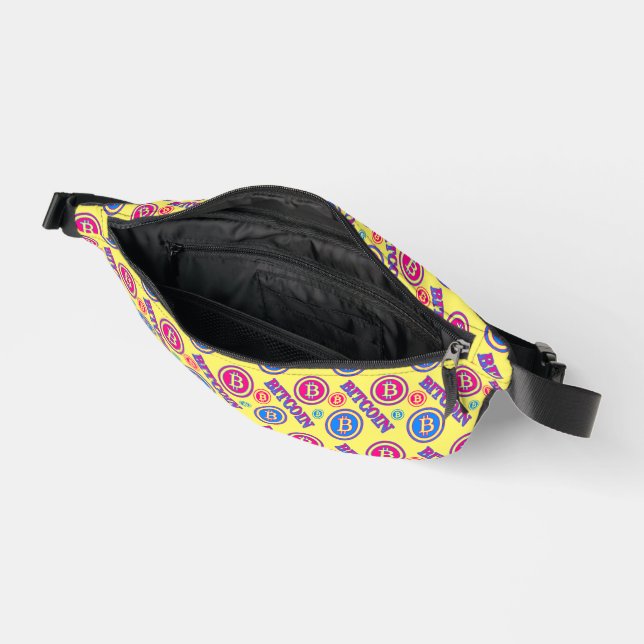 Farbiges Bitcoin-Muster Bauchtasche (Offen)