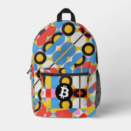 Farbiges Bitcoin-Muster Bedruckter Rucksack