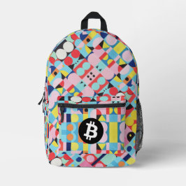 Farbiges Bitcoin-Muster Bedruckter Rucksack