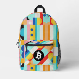 Farbiges Bitcoin-Muster Bedruckter Rucksack