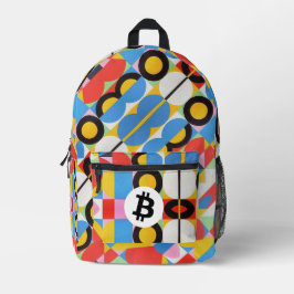 Farbiges Bitcoin-Muster Bedruckter Rucksack
