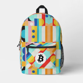 Farbiges Bitcoin-Muster Bedruckter Rucksack