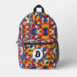 Farbiges Bitcoin-Muster Bedruckter Rucksack
