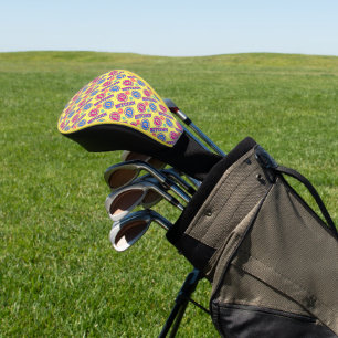 Farbiges Bitcoin-Muster Golf Headcover