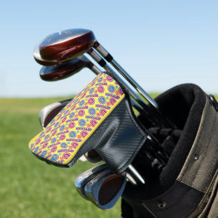 Farbiges Bitcoin-Muster Golf Headcover