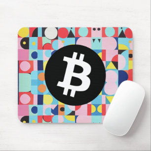 Farbiges Bitcoin-Muster Mousepad