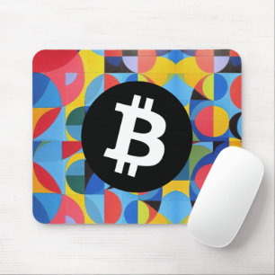 Farbiges Bitcoin-Muster Mousepad