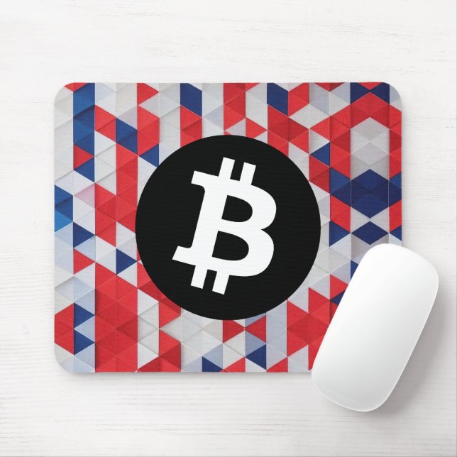 Farbiges Bitcoin-Muster Mousepad (Mit Mouse)