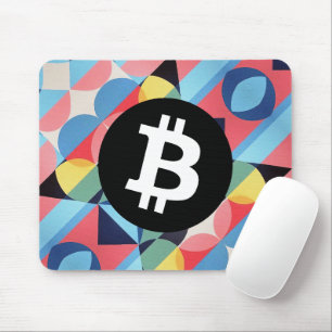 Farbiges Bitcoin-Muster Mousepad