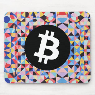 Farbiges Bitcoin-Muster Mousepad
