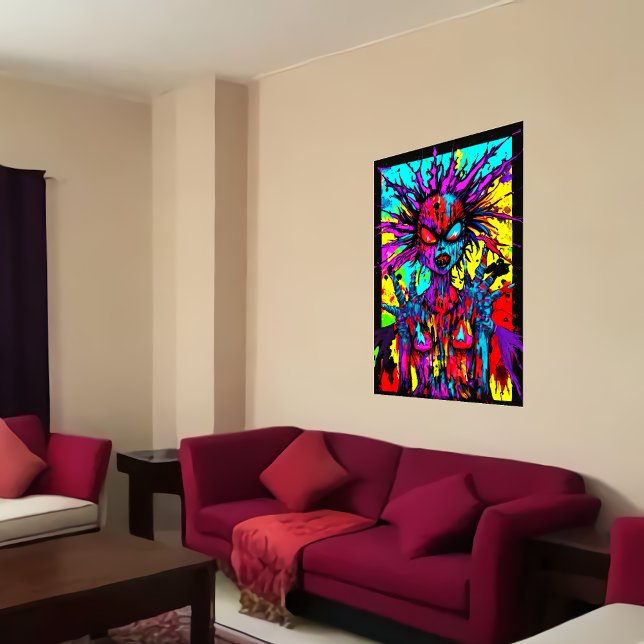 Farbiges bizarres Dämonenportrait | Art der AI Poster (Von Creator hochgeladen)