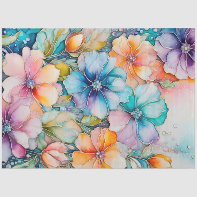 Farbiges Blatt Papier mit Blumenmuster (Vorderseite)