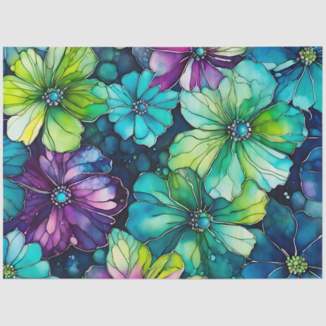 Farbiges Blatt Papier mit Blumenmuster (Vorderseite)