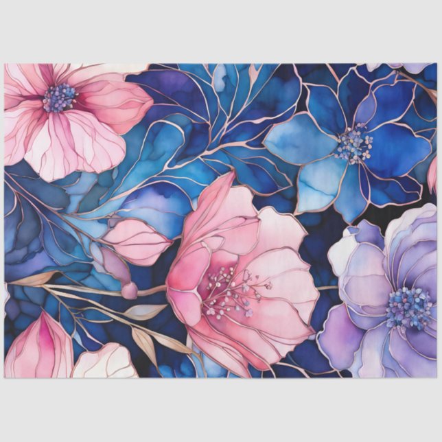 Farbiges Blatt Papier mit Blumenmuster (Vorderseite)