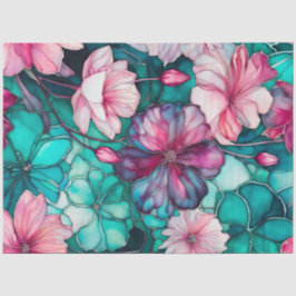 Farbiges Blatt Papier mit Blumenmuster