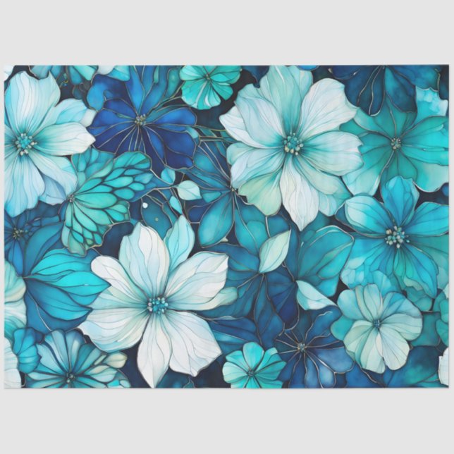 Farbiges Blatt Papier mit Blumenmuster (Vorderseite)