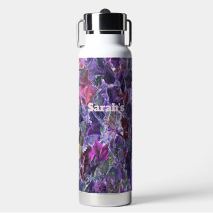 Farbiges Blattmuster Rosa Lila Laub Trinkflasche