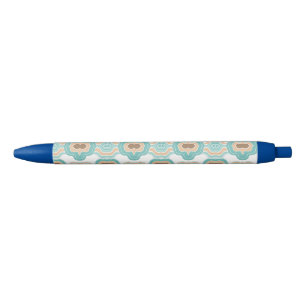 farbiges blau/braun/beiges Medaillon Kugelschreiber