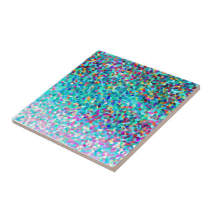 Farbiges Blau, buntes Muster Abstrakt Art Fliese