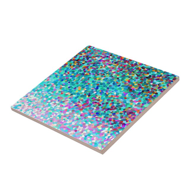 Farbiges Blau, buntes Muster Abstrakt Art Fliese (Seite)