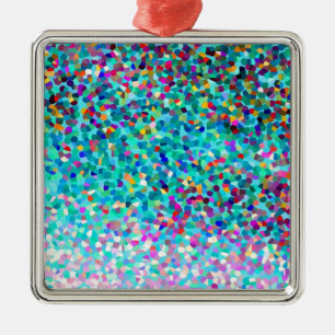 Farbiges Blau, buntes Muster Abstrakt Art Silbernes Ornament