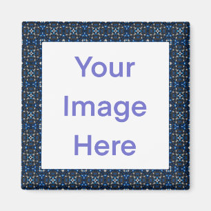 Farbiges Blau, fett geometrisch Magnet