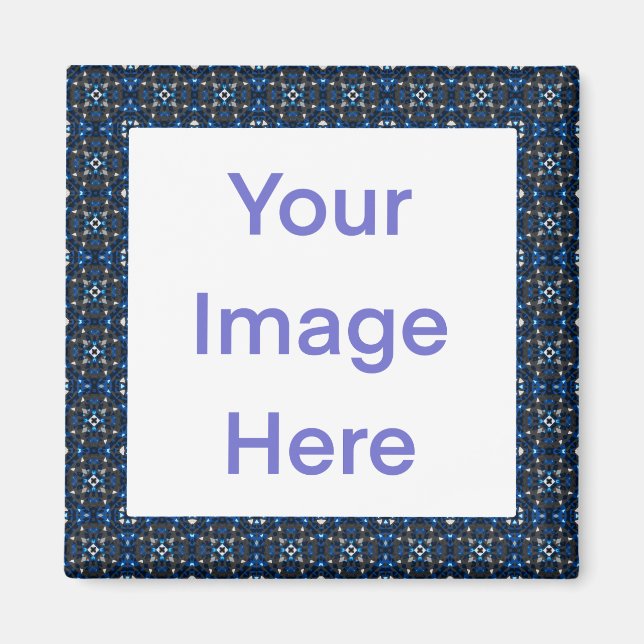 Farbiges Blau, fett geometrisch Magnet (Vorne)