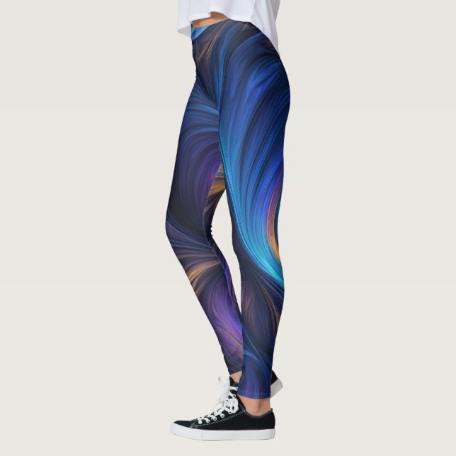 Farbiges blaues Muster Leggings (Links)