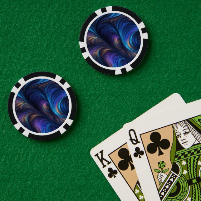Farbiges blaues Muster Pokerchips (Pokertisch (doppelt))