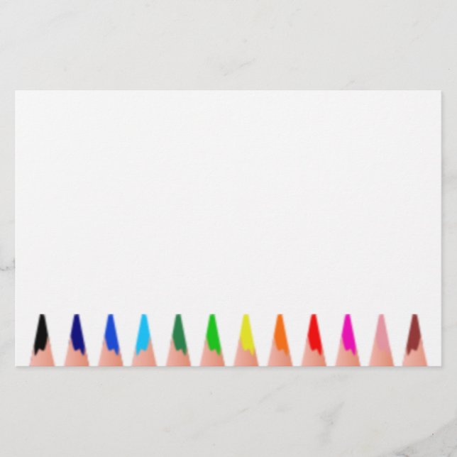 Farbiges Bleistift-Kunst-Briefpapier (weiß) Briefpapier (Vorderseite)