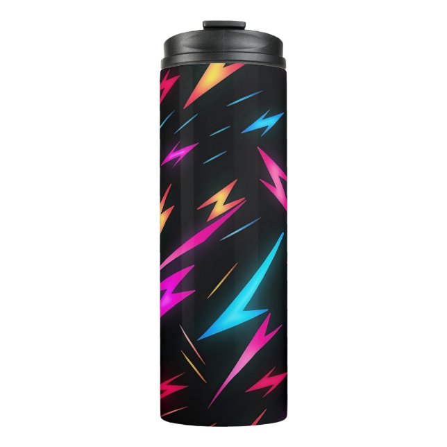 Farbiges Blitzmuster  Thermosbecher (Vorderseite)