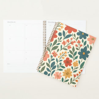 Farbiges Blumen-Planer-Notizbuch – Botanisch Planer