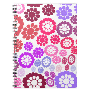 Farbiges Blumen-Spiral-Foto-Notizbuch Notizblock