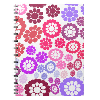 Farbiges Blumen-Spiral-Foto-Notizbuch Notizblock