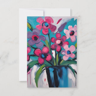 Farbiges Blumendesign Dankeskarte